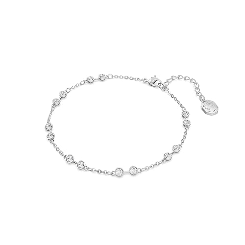 Remix Collection strand, Round cut, clear, Rhodium finish - Image 3