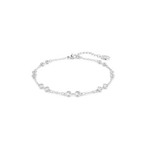 Remix Collection strand, Round cut, clear, Rhodium finish