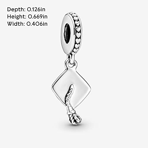 Graduation Cap Dangle Charm - Compatible with Moments - Sterling Silver - Gift for Her - Jewelry for Women with Gift Box - Image 7